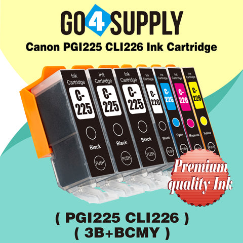 Compatible NO Included Grey Combo Canon 225/226 PGI225xl CLI226xl PGI-225xl CLI-226xl Ink Cartridge Used for Canon PIXMA MG5720/MG5721 Black Silver/MG5722 White Silver/MG6820/MG6821 Black Silver/MG6822/MG7720; PIXMA TS5020/6020/8020/9020 Printers
