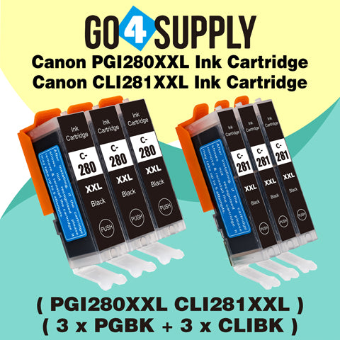 Compatible (PGBK+CLIBK) Canon PGI280 CLI281 Ink Cartridge Used for PIXMA TS702/TR7520/TR8520/TR8620/TS6120/TS6220/TS6320/TS8120/TS8220/TS8320/TS8322/TS9120/TS9520/TS9521C