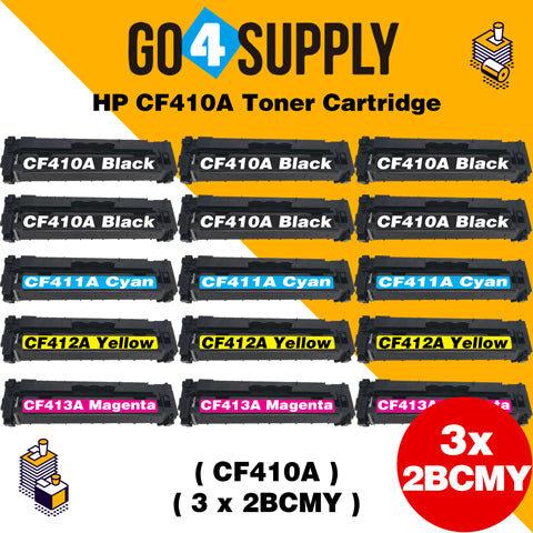 Compatible Set Combo HP 410A CF410A CF411A CF412A CF413A Toner Cartridge Used for Color LaserJet Pro M452dw/452dn/452nw, Color LaserJet Pro MFPM477fnw/M477fdn/M477fdw, Color LaserJet Pro MFP M377dw Printers