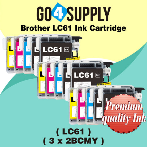 Compatible Set Combo Brother 61xl LC61 LC61XL Ink Cartridge Used for MFC-250C/255CW/257CW/290C/295CN/490CW/495CW/615W/790CW/795CW/990CW/5490CN/5490CW/5890CN/5895CW/6490CW/6890CDW,MFC-J220/J265w/J270w/J410/J410w/J415W/J615W/J630W Printer