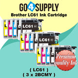 Compatible Set Combo Brother 61xl LC61 LC61XL Ink Cartridge Used for DCP-145C/163C/165C/185C/195C/197C/365CN/375CW/385C/395CN/585CW/6690CN/6690CW; DCP-J125/J140W/J315W/J515W/J715W Printer