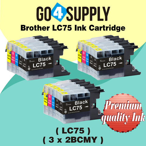 Compatible Set Combo Brother 75xl LC75 LC75XL Ink Cartridge Used for MFC-J6910CDW/J6710CDW/J5910CDW/J825N/J955DN/J955DWN/J705D/J705DW/J710D/J710DW/J810DN/J810DWN/J825DW/J840N/J625DW/J860DN/J860DWN/J960DN-B/J960DN-W/J960DWN-B/J960DWN-W Printer