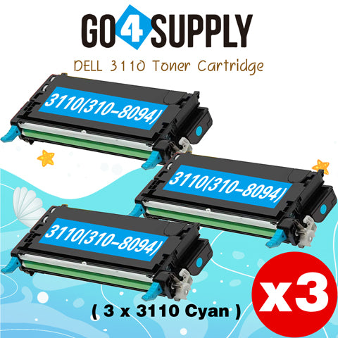 Compatible Cyan Dell 3110 Toner Cartridge Replacement for 310-8094 Used for Dell 3110cn, 3115cn, 3110, 3115 Print