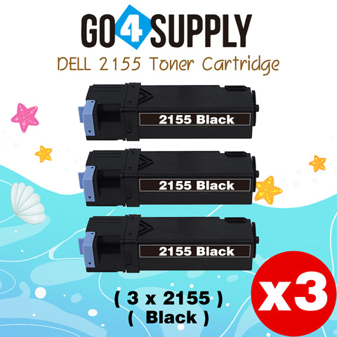 Compatible Dell 2155 Black Toner Cartridge Replacement for 2150cn 2150cdn 2155cn 2155cdn Printer