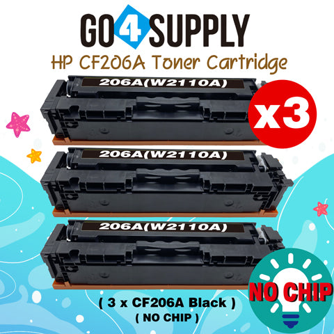 Compatible HP Black (NO CHIP) CF206A W2110A 206A Toner Cartridge Replacement for HP Color LaserJet Pro MFP M283fdw/M283fdn; M255dw/M255nw