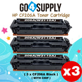 Compatible HP Black (WITH CHIP) CF206A W2110A 206A Toner Cartridge Replacement for HP Color LaserJet Pro MFP M283fdw/M283fdn; M255dw/M255nw