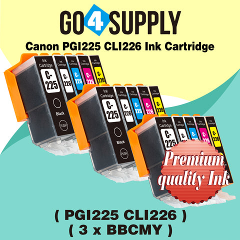 Compatible NO Included Grey Combo Canon 225/226 PGI225xl CLI226xl PGI-225xl CLI-226xl Ink Cartridge Used for Canon PIXMA MG5720/MG5721 Black Silver/MG5722 White Silver/MG6820/MG6821 Black Silver/MG6822/MG7720; PIXMA TS5020/6020/8020/9020 Printers