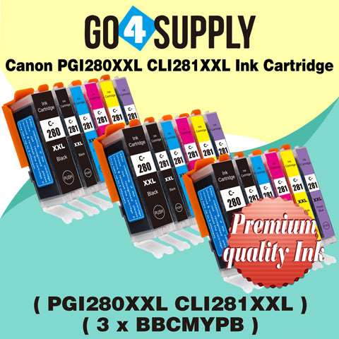 Compatible Included Photo Blue Set Canon PGI280 PGI280XXL PGI-280XXL CLI281 CLI281XXL CLI-281XXL Ink Cartridge PGI280XL PGI-280XL CLI281XL CLI-281XL Used for PIXMA TS8120/TS8220/TS8320/TS9120 Printers
