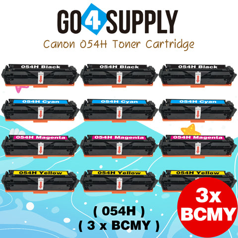 Compatible CANON Set Combo CRG054H (BCMY) Toner Cartridge CRG-054H Used for i-SENSYS LBP621Cw/LBP623Cw/MF641Cw/MF643Cdw/MF645Cx; Color imageCLASS MF642Cdw/MF641Cw/MF644Cdw/LBP622Cdw