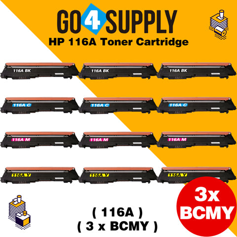Compatible Set Combo HP 116A W2060A W2061A W2062A W2063A Toner Cartridge Used for HP Color Laser MFP 179fnw/ 178nw; Color Laser 150a/ 150w/ 150nw Printer