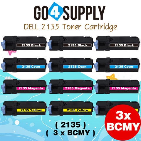 Compatible Dell 2135 set combo 330-1389 Black 330-1390 Cyan 330-1391 Yellow 330-1392 Magenta Toner Cartridge Replacement for 2135CN 2130CN Laser Printer