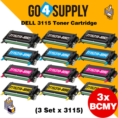 Compatible Dell 3115 Toner Cartridge Replacement for 310-8092, 310-8094, 310-8096, 310-8098 Used for Dell 3110cn, 3115cn, 3110, 3115 Print
