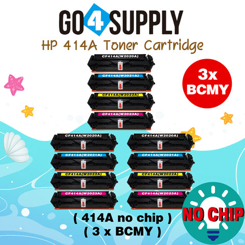Compatible HP CF414A (NO CHIP) W2020A W2021A W2022A W2023A Set Combo Toner Cartridge Used for Color LaserJet Pro M454dn/M454dw; MFP M479dw/M479fdn/M479fdw/M454nw; Enterprise M455dn/ MFP M480f/ MFP M480f; Color LaserJet Managed E45028