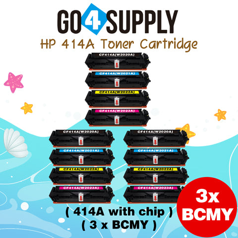 Compatible HP CF414A (WITH CHIP) W2020A W2021A W2022A W2023A Set Combo Toner Cartridge Used for Color LaserJet Pro M454dn/M454dw; MFP M479dw/M479fdn/M479fdw/M454nw; Enterprise M455dn/ MFP M480f/ MFP M480f; Color LaserJet Managed E45028