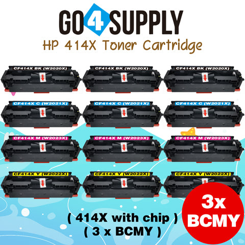Compatible HP CF414X (WITH CHIP) W2020X W2021X W2022X W2023X Set Combo Toner Cartridge Used for Color LaserJet Pro M454dn/M454dw; MFP M479dw/M479fdn/M479fdw/M454nw; Enterprise M455dn/ MFP M480f/ MFP M480f; Color LaserJet Managed E45028