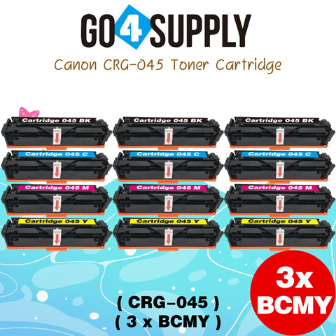 Compatible CANON CRG-045 CRG045 (BCMY) Set Toner Cartridge Used for Canon Color imageCLASS MF634Cdw/LBP612Cdw/MF632Cdw; i-SENSYS MF631Cn/633Cdw/635Cx/LBP611Cn/613Cdw