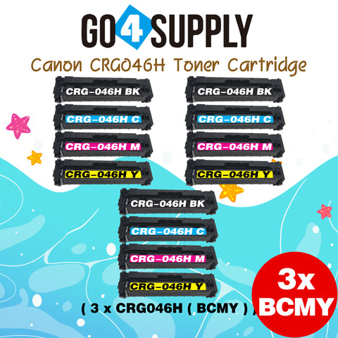 Compatible (High-Yield) CANON CRG046H (BCMY) Set Toner Cartridge CRG-046H Used for Color imageCLASS LBP654Cdw/MF735Cdw/MF731Cdw/MF733Cdw, Color i-SENSYS LBP654Cx/653Cdw/MF732Cdw/734Cdw/735Cx; Satera MF731Cdw/LBP654C/LBP652C/LBP651C/MF735Cdw/MF733Cdw