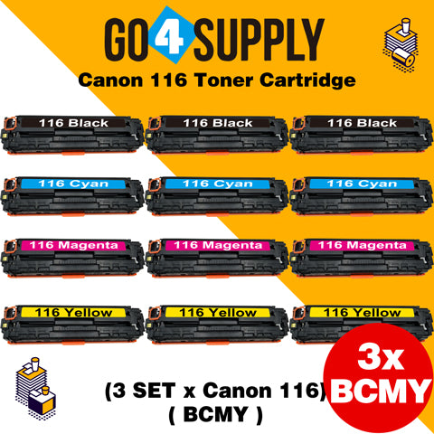 Compatible Set Combo Canon 116 CRG-116 CRG116 Toner Cartridge Used for Canon i-SENSYS LBP-7010C/7016C/7018C; LBP 5050/5050n/iC MF 8080cw; MF8010/8030/8040/8050cn; LBP 7110Cw/7100Cn; iC MF8280Cw/MF6680DN; MF8210/8230/8250Cn; MF628Cw/626Cn; MF623Cn/621Cn