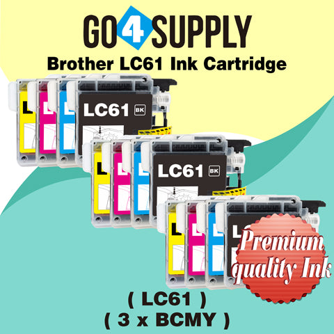Compatible Set Combo Brother 61xl LC61 LC61XL Ink Cartridge Used for DCP-145C/163C/165C/185C/195C/197C/365CN/375CW/385C/395CN/585CW/6690CN/6690CW; DCP-J125/J140W/J315W/J515W/J715W Printer