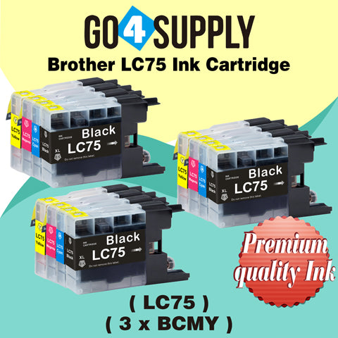 Compatible Set Combo Brother 75xl LC75 LC75XL Ink Cartridge Used for MFC-J432W/J430W/J6910DW/J6710DW/J5910DW/J6510DW/J435W/J835DW/J280W/J425W; DCP-J525N/J540N/J740N/J925N/J525W/J725DW/J925DW/J940N-B/J940N-W Printer