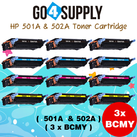 Compatible Combo Set HP 502A Q6470A Q60471A Q6472A Q6473A to use for Color Laserjet 3600n 3600dtn 3800 CP3505 3505n 3505dn 3600 Printers