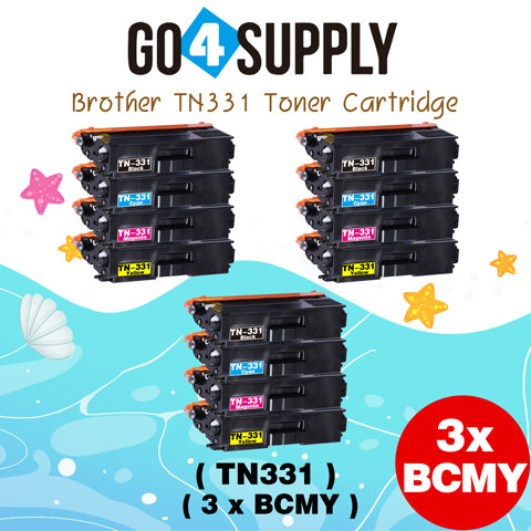 Compatible Brother Set Combo TN331 TN-331 (BCMY) Toner Cartridge Used for HL8250CDN/L8350CDW/L8400CDN/L8600CDW/L8850CDW