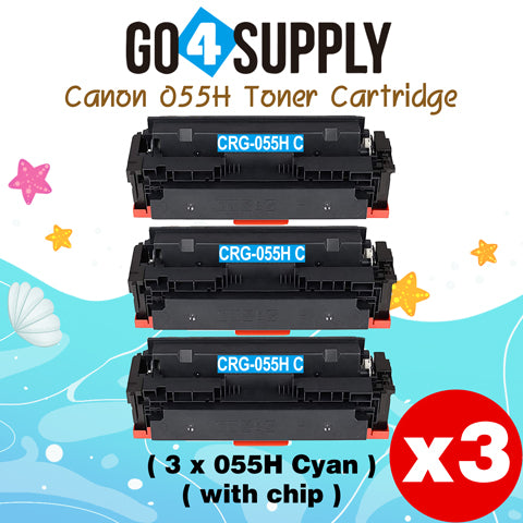 Compatible CANON (High-Yield Page) Cyan CRG055H (WITH CHIP) CRG-055H Toner Cartridge Used for Canon i-SENSYS MF741Cdw; i-SENSYS MF745Cdw;  i-SENSYS MG743Cx