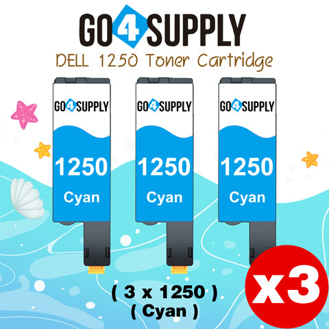 Compatible Cyan Dell 1250/C5GC3 Toner Cartridge Replacement for Dell 331-0777 Used for 1250c 1350cnw 1355cn 1355cnw C1760nw C1765nf Printer