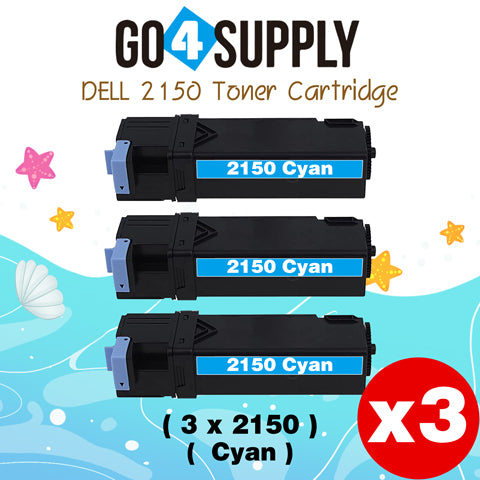 Compatible Dell 2150 Cyan 331-0716 Toner Cartridge Replacement for 2150cn 2150cdn 2155cn 2155cdn 2155 Printer