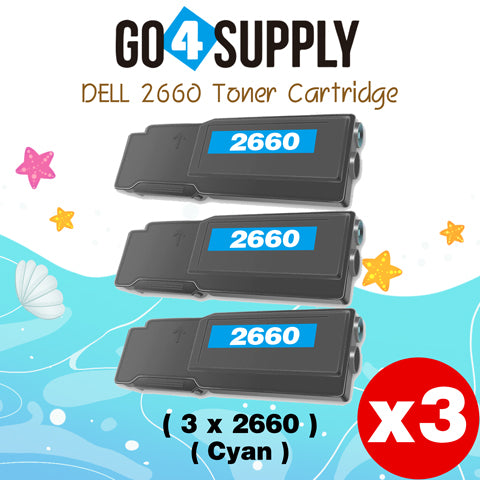 Compatible Dell 2660 Cyan 593-BBBT TW3NN Toner Cartridge Replacement for C2660dn C2665dnf Printer