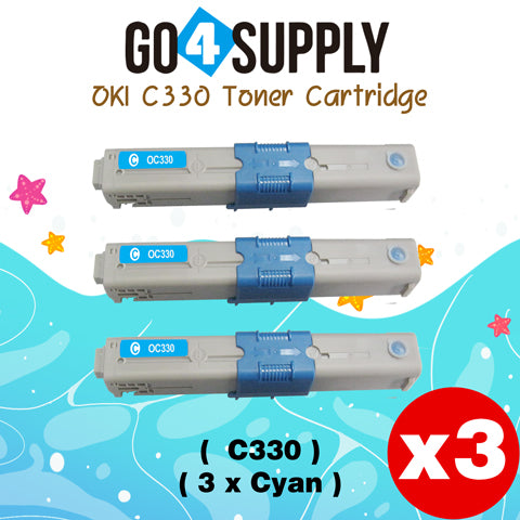 Compatible Oki Type C17 C330 (Cyan) Toner Cartridge to use for C330DN C530DN MC361 MC362W MC561 MC562W MFP MC352DN Printers