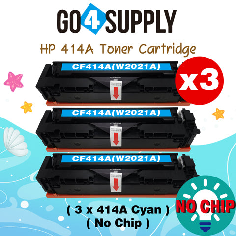Compatible HP Cyan W2021A CF414A (NO CHIP) Toner Cartridge Used for Color LaserJet Pro M454dn/M454dw; MFP M479dw/M479fdn/M479fdw/M454nw; Enterprise M455dn/ MFP M480f/ MFP M480f; Color LaserJet Managed E45028