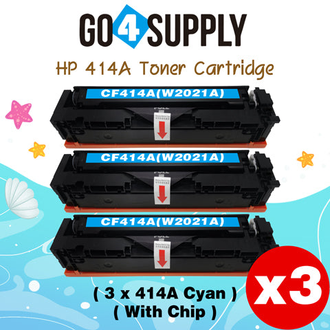 Compatible HP Cyan W2021A CF414A (WITH CHIP) Toner Cartridge Used for Color LaserJet Pro M454dn/M454dw; MFP M479dw/M479fdn/M479fdw/M454nw; Enterprise M455dn/ MFP M480f/ MFP M480f; Color LaserJet Managed E45028