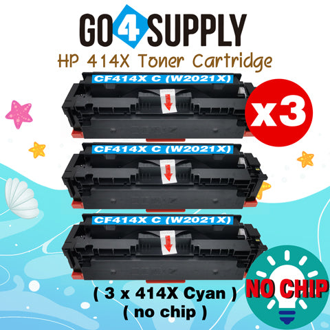 Compatible HP Cyan W2021X CF414X (NO CHIP) Toner Cartridge Used for Color LaserJet Pro M454dn/M454dw; MFP M479dw/M479fdn/M479fdw/M454nw; Enterprise M455dn/ MFP M480f/ MFP M480f; Color LaserJet Managed E45028
