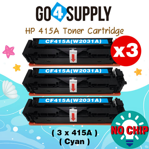 Compatible HP Cyan W2031A CF415A (NO CHIP) Toner Cartridge Used for Color LaserJet Pro M454dn/M454dw; MFP M479dw/M479fdn/M479fdw/M454nw; Enterprise M455dn/MFP M480f; Color LaserJet Managed E45028