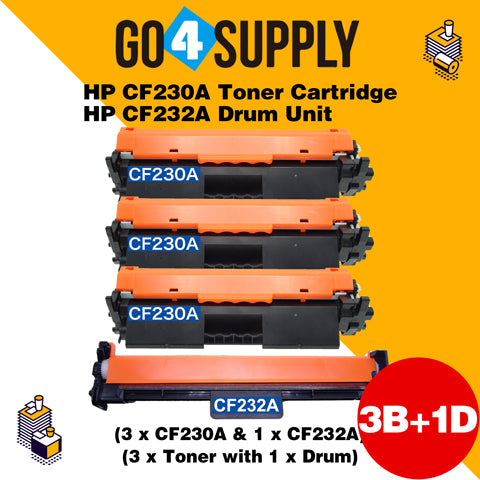 Compatible Kits Combo HP 230X CF230X 30X Toner Unit with 232A CF232A 32A Drum Unit Used for HP LaserJet Pro M203dn/203dw; MFP M227fdw/227sdn Printer