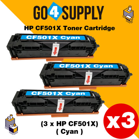 Compatible Cyan HP 501x CF500x 202x Toner Cartridge Used for HP Color LaserJet Pro M254/M254dw/254nw; MFP M281cdw/281fdn/281fdw/280/280nw Printer