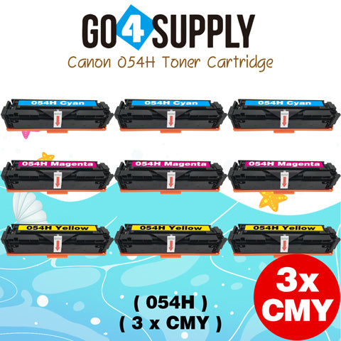 Compatible CANON Set Combo CRG054H (BCMY) Toner Cartridge CRG-054H Used for i-SENSYS LBP621Cw/LBP623Cw/MF641Cw/MF643Cdw/MF645Cx; Color imageCLASS MF642Cdw/MF641Cw/MF644Cdw/LBP622Cdw