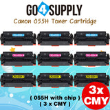 Compatible (High-Yield Page) CANON CRG055H (BCMY, WITH CHIP) Set Combo CRG-055H Toner Cartridge Used for Canon i-SENSYS MF741Cdw;  i-SENSYS MF745Cdw;  i-SENSYS MG743Cx