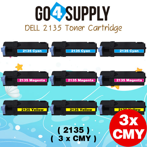 Compatible Dell 2135 set combo 330-1389 Black 330-1390 Cyan 330-1391 Yellow 330-1392 Magenta Toner Cartridge Replacement for 2135CN 2130CN Laser Printer