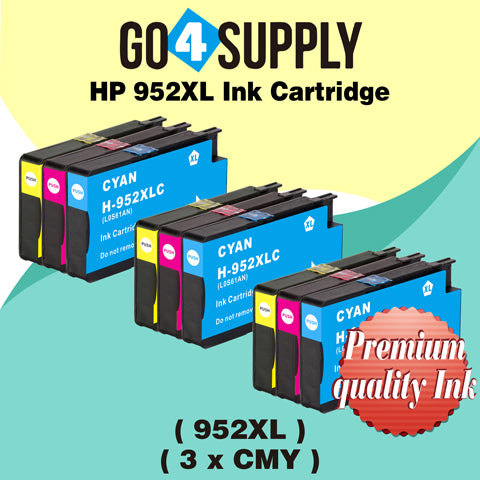Compatible 3x Color Combo HP 952xl Ink Cartridge Used for HP OfficeJet Pro 7720/7740/8210/8216/8702/8710/8715/8720/8725/8730/8740 All-in-One Printer