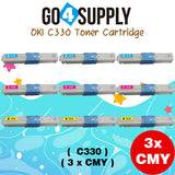 Compatible Combo Set Oki Type C17 C330 to used with OKI C330DN C530DN MC361 MC362W MC561 MC562W MFP MC352DN Printers (4-Pack)