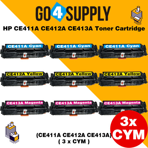 Compatible 3-Color Combo HP CE411A CE412A CE413A Toner Cartridge Used for HP Laserjet Enterprise 300 color M351/ MFP M375nw; 400 color M451nw/M451dn/M451dw/ MFP M475dn/M475dw Printer