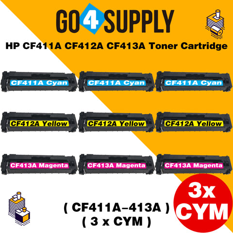 Compatible 3-Color Combo HP 410A CF410A CF411A CF412A CF413A Toner Cartridge Used for Color LaserJet Pro M452dw/452dn/452nw, Color LaserJet Pro MFPM477fnw/M477fdn/M477fdw, Color LaserJet Pro MFP M377dw Printers