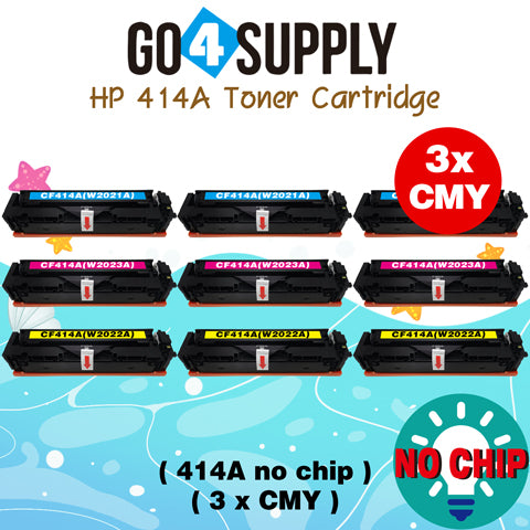 Compatible HP CF414A (NO CHIP) W2020A W2021A W2022A W2023A Set Combo Toner Cartridge Used for Color LaserJet Pro M454dn/M454dw; MFP M479dw/M479fdn/M479fdw/M454nw; Enterprise M455dn/ MFP M480f/ MFP M480f; Color LaserJet Managed E45028