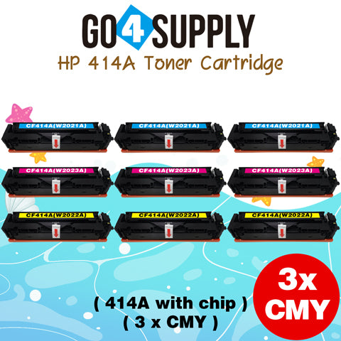 Compatible HP CF414A (WITH CHIP) W2020A W2021A W2022A W2023A Set Combo Toner Cartridge Used for Color LaserJet Pro M454dn/M454dw; MFP M479dw/M479fdn/M479fdw/M454nw; Enterprise M455dn/ MFP M480f/ MFP M480f; Color LaserJet Managed E45028