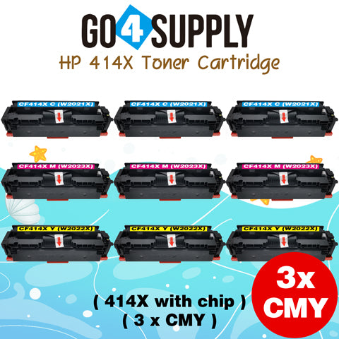 Compatible HP CF414X (WITH CHIP) W2020X W2021X W2022X W2023X Set Combo Toner Cartridge Used for Color LaserJet Pro M454dn/M454dw; MFP M479dw/M479fdn/M479fdw/M454nw; Enterprise M455dn/ MFP M480f/ MFP M480f; Color LaserJet Managed E45028