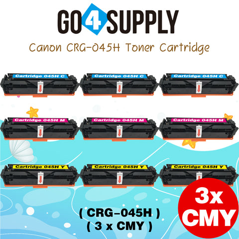 Compatible (High-Yield Page) CANON CRG-045H CRG045H (BCMY) Set Toner Cartridge Used for Color imageCLASS MF634Cdw/LBP612Cdw/MF632Cdw; i-SENSYS MF631Cn/633Cdw/635Cx/LBP611Cn/613Cdw