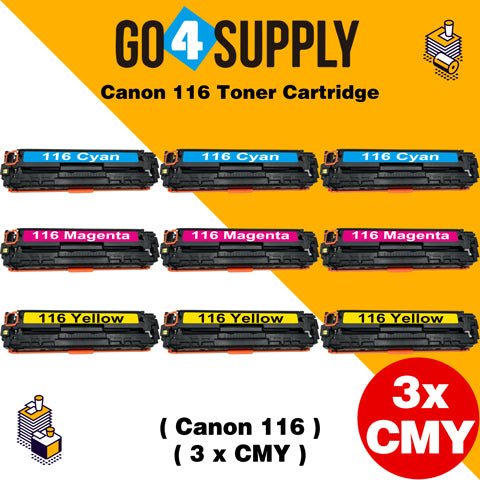 Compatible 3-Color Combo Canon 116 CRG-116 CRG116 Toner Cartridge Used for i-SENSYS LBP-7010C/7016C/7018C; LBP 5050/5050n/iC MF 8080cw; MF8010/8030/8040/8050cn; LBP 7110Cw/7100Cn; iC MF8280Cw/MF6680DN; MF8210/8230/8250Cn; MF628Cw/626Cn; MF623Cn/621Cn