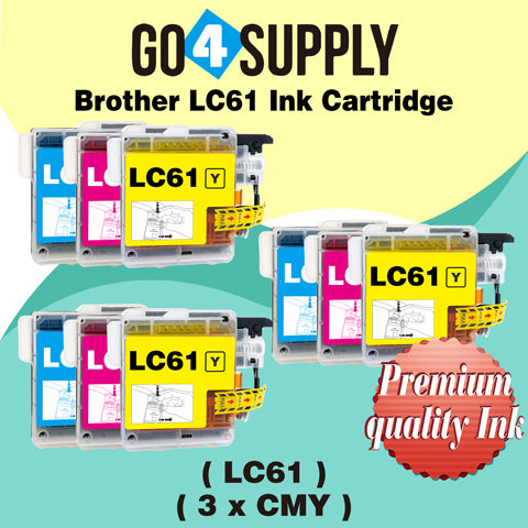 Compatible 3-Color Combo Brother 61xl LC61 LC61XL Ink Cartridge Used for MFC-250C/255CW/257CW/290C/295CN/490CW/495CW/615W/790CW/795CW/990CW/5490CN/5490CW/5890CN/5895CW/6490CW/6890CDW,MFC-J220/J265w/J270w/J410/J410w/J415W/J615W/J630W Printer